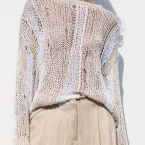 Zara Tan Off-the-Shoulder Sweater Knit